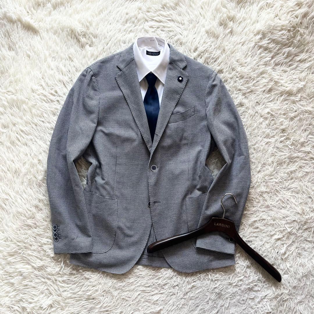 <美品>LARDINI 春夏 コットンリネン ジャケット サイズ52