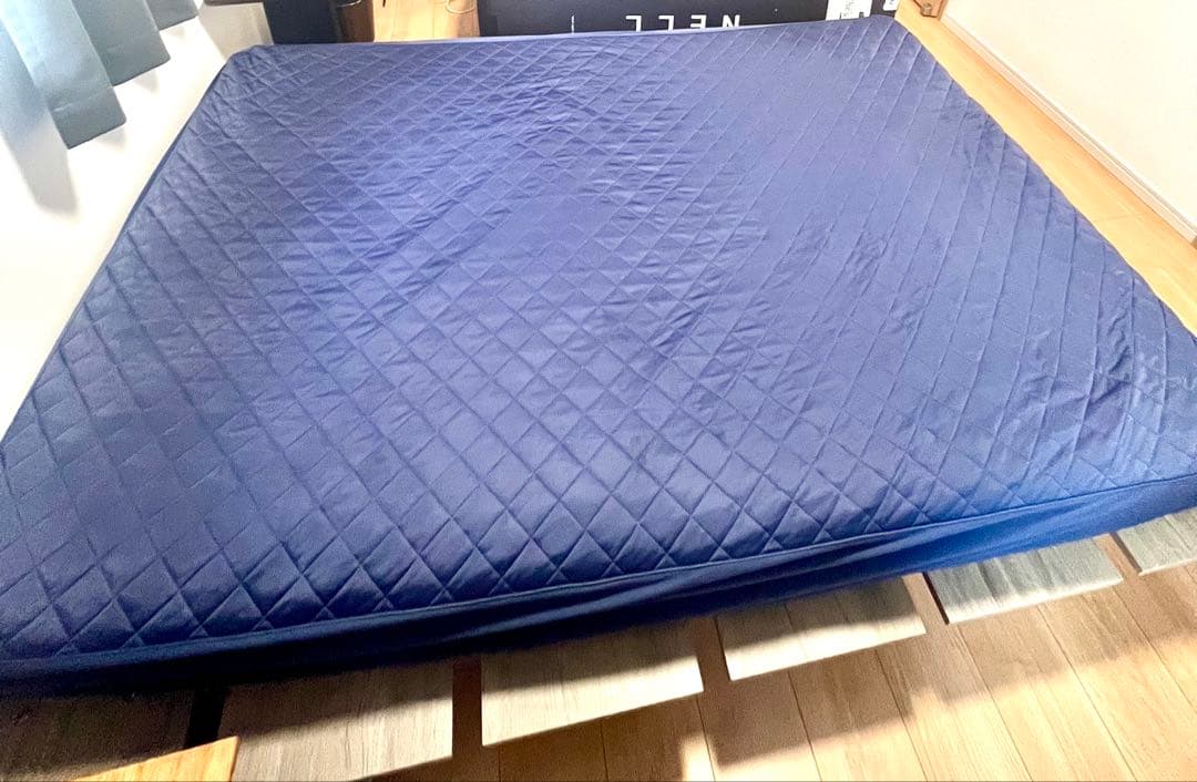 リンダ セミダブル ボックスシーツ付き ネイビー 直接引き取り可