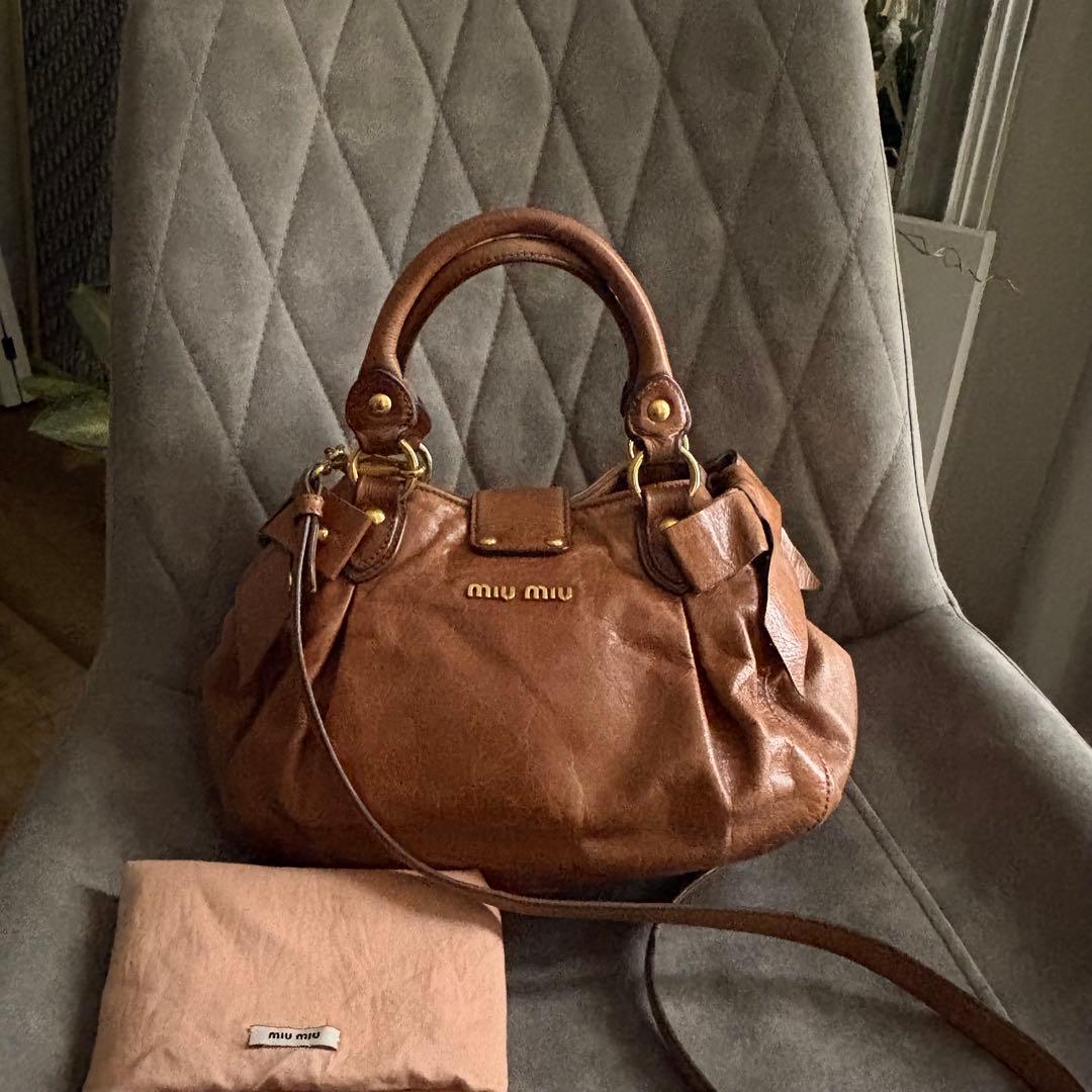 MIU MIU サイドリボン ハンド ショルダーバック 2WAY