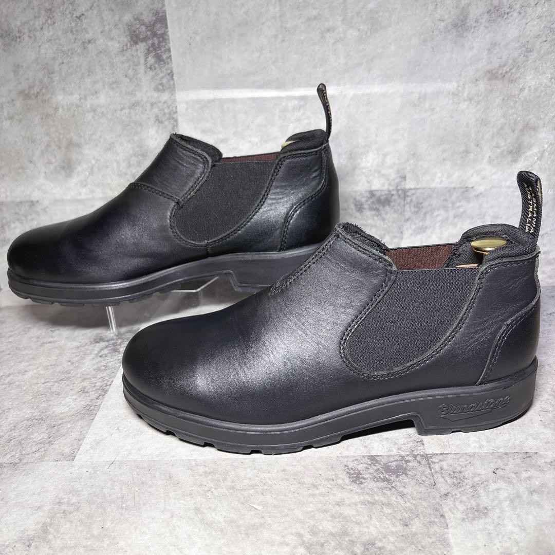 アッパー美品 Blundstone サイドゴアブーツ 7 ローカット 本革 黒
