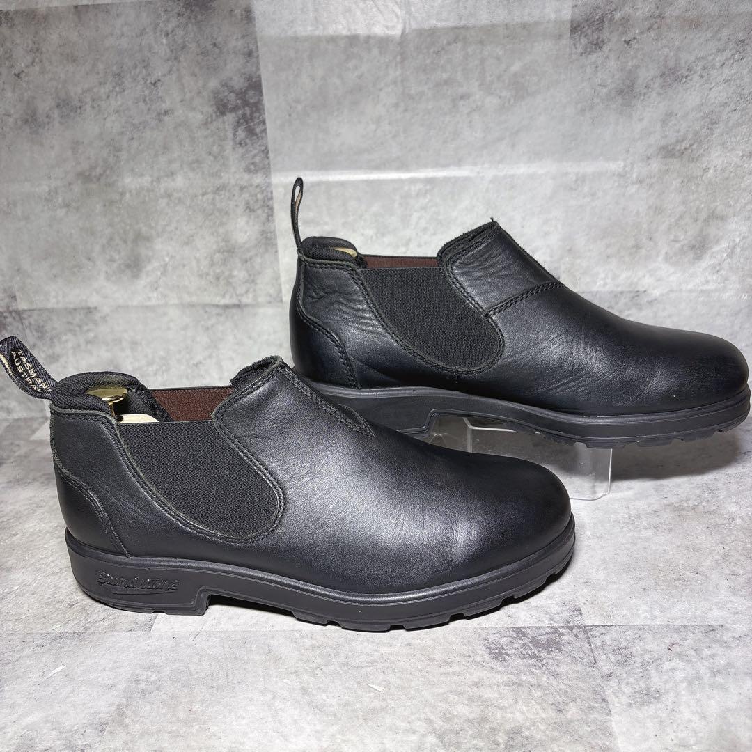 アッパー美品 Blundstone サイドゴアブーツ 7 ローカット 本革 黒