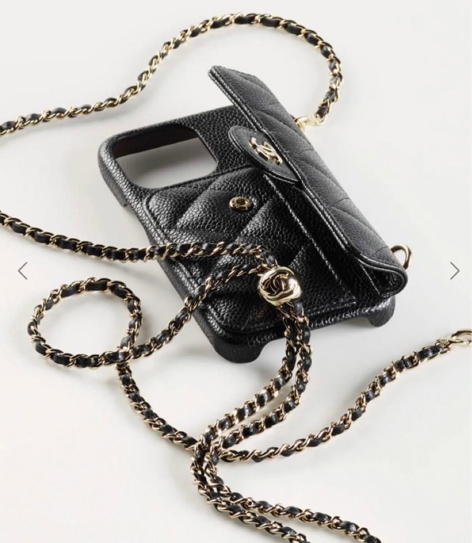 シャネル CHANEL IPHONE 14 PRO ケース ストラップ付き