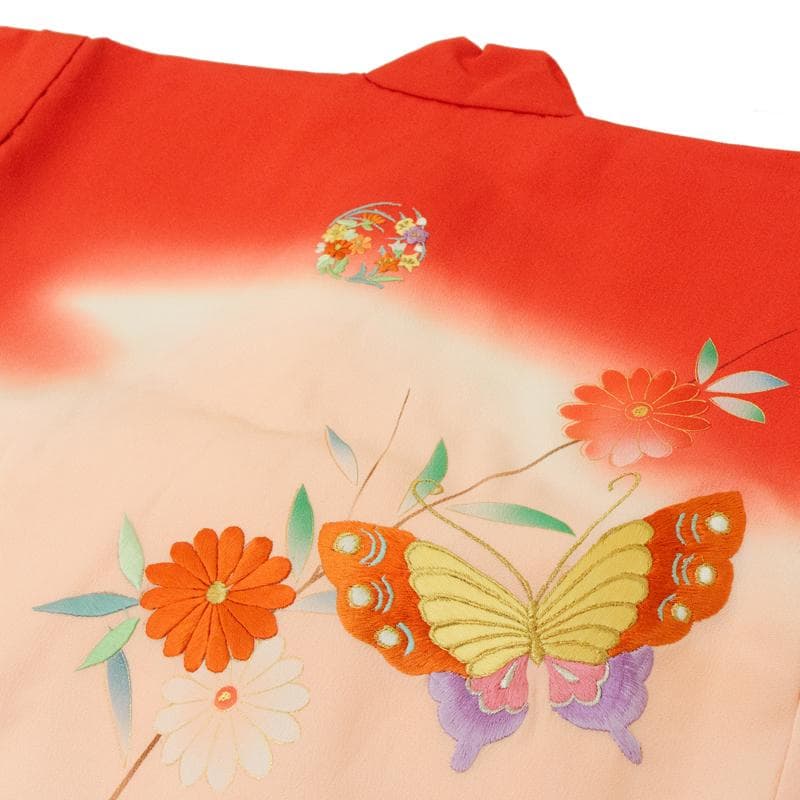 bunda新品お宮参り 産着 祝着　花紋入り京友禅染　豪華刺繍入り花鳥文