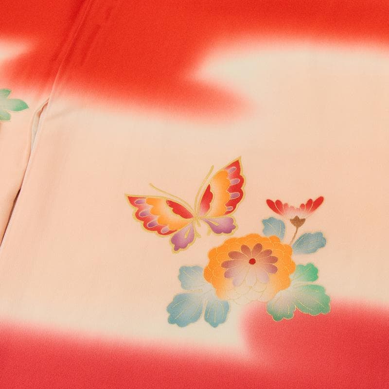 bunda新品お宮参り 産着 祝着　花紋入り京友禅染　豪華刺繍入り花鳥文