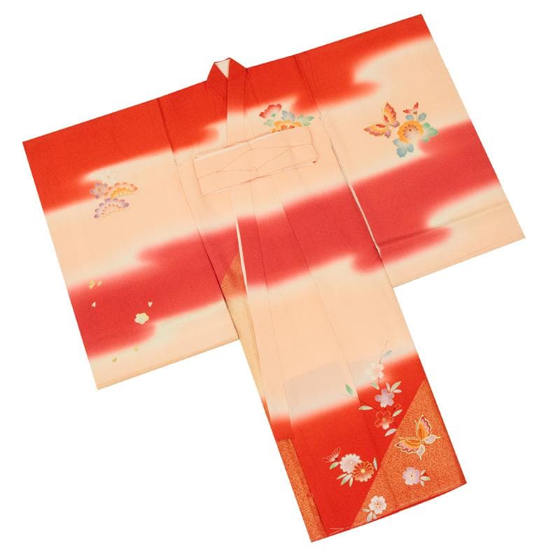 bunda新品お宮参り 産着 祝着　花紋入り京友禅染　豪華刺繍入り花鳥文