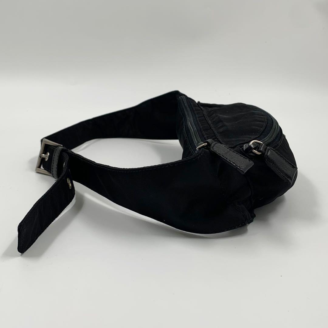 【✨美品✨】プラダ ウエストポーチ 三角ロゴ ナイロン ブラック 保存袋付き