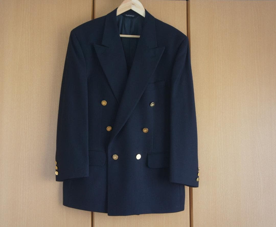 極美品 BURBERRYS バーバリー ダブルブレスト 紺ブレ 金ボタン