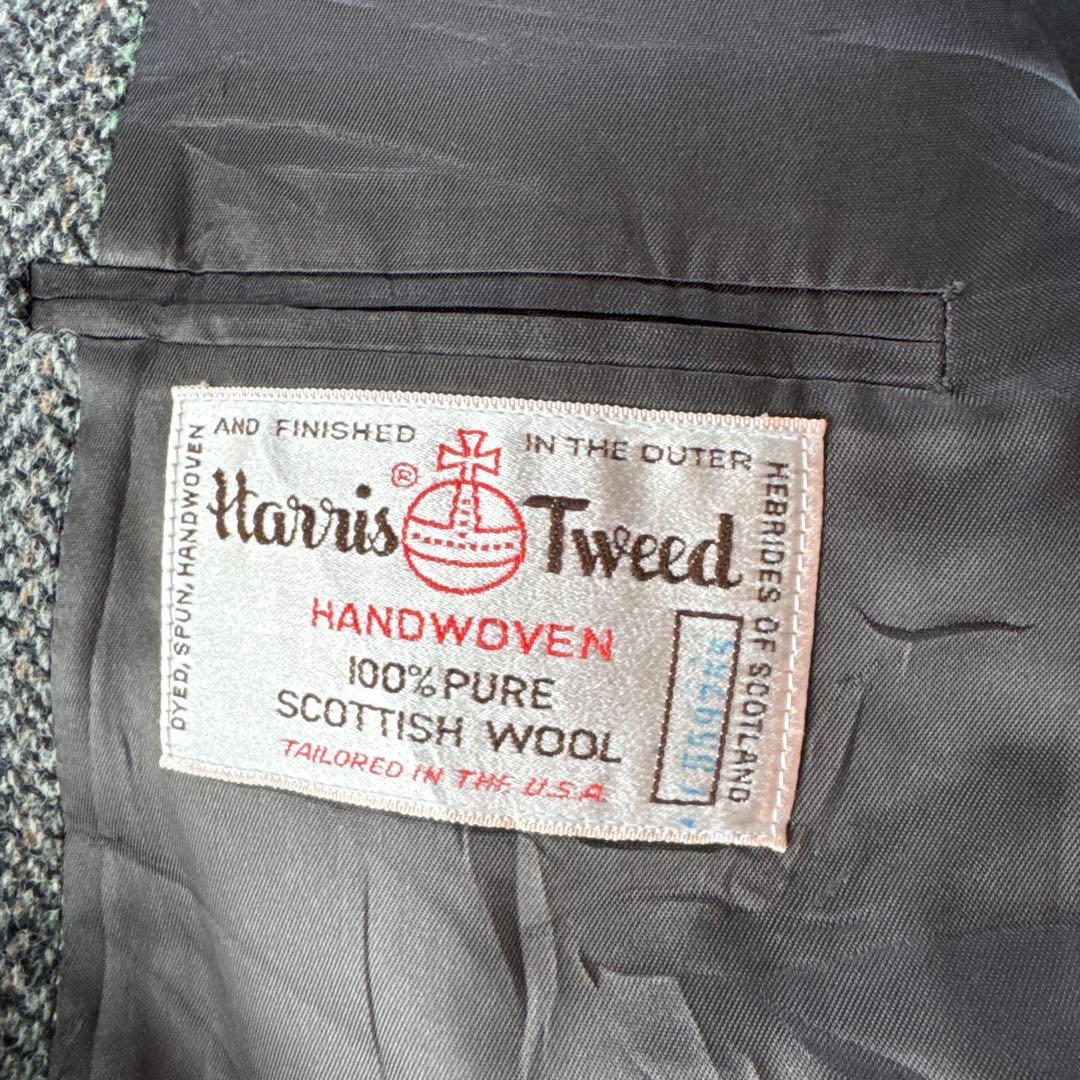 ハリスツイード　ウール　ジャケット　XL〜XXL程度　USA製