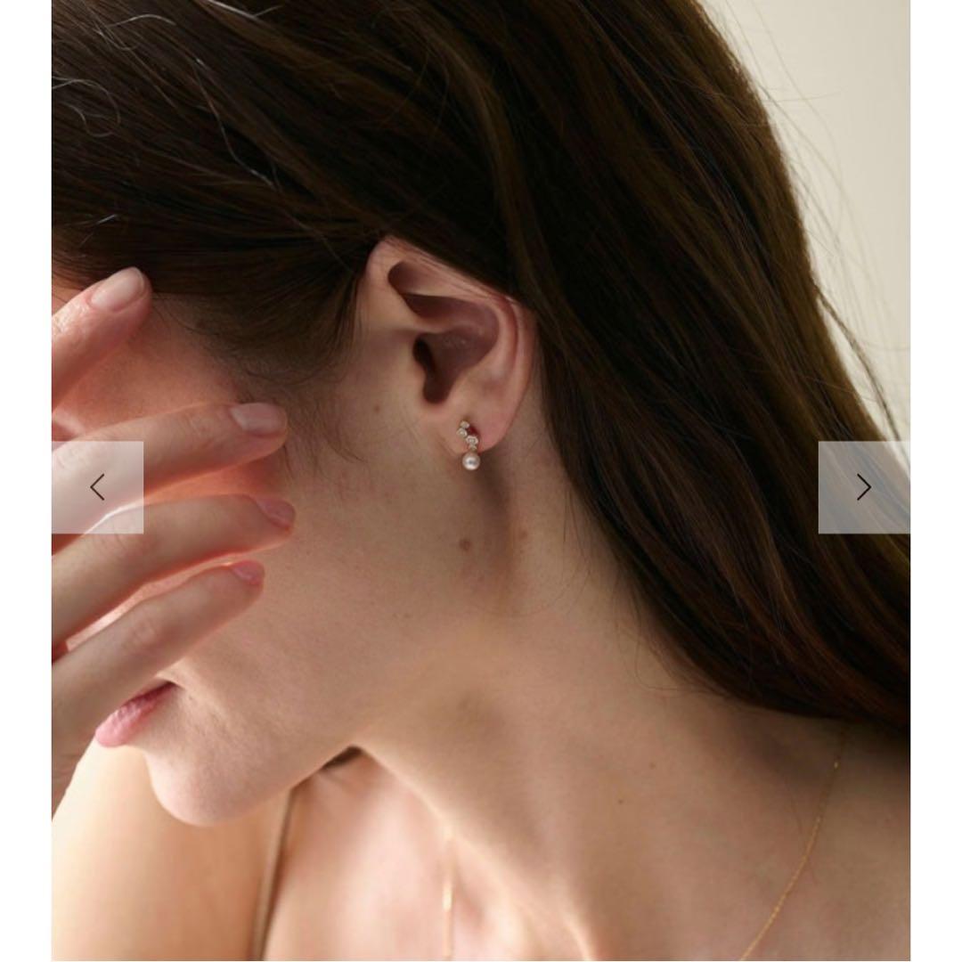 K18YG あこやパール/ダイヤモンド ピアス diamond pearl