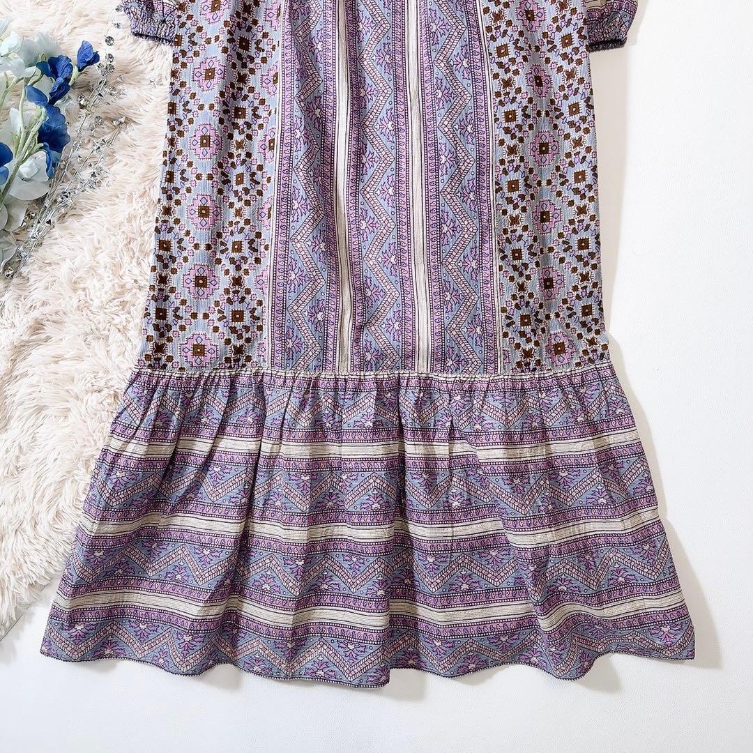 未使用級ꕥサラマリカ 2024 完売品 カリーナスクエアプリントタッセルドレス