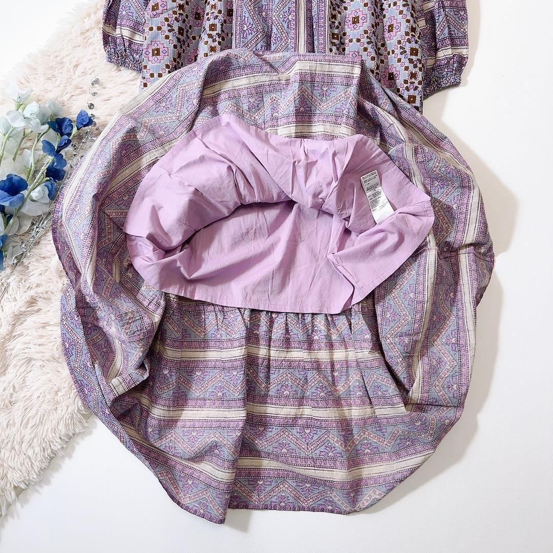 未使用級ꕥサラマリカ 2024 完売品 カリーナスクエアプリントタッセルドレス