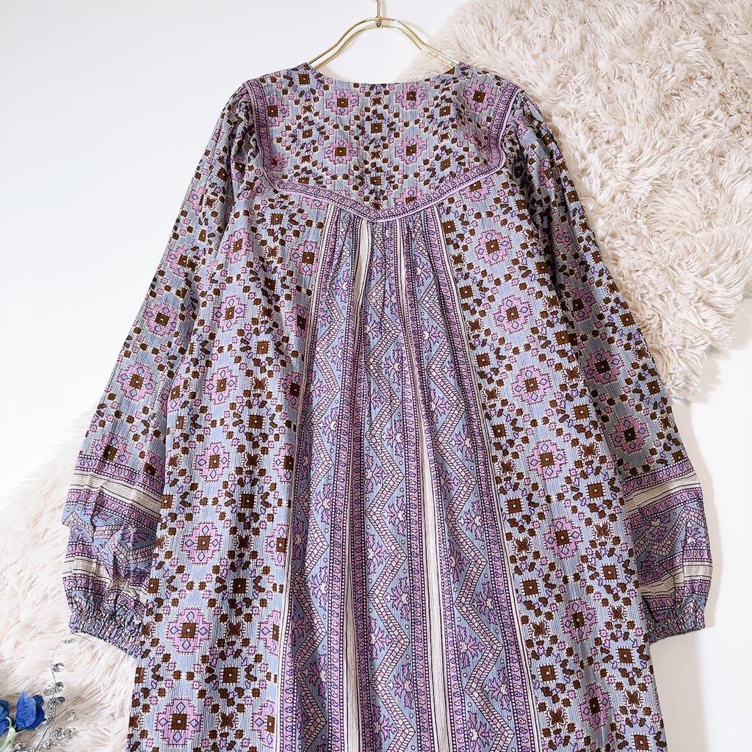 未使用級ꕥサラマリカ 2024 完売品 カリーナスクエアプリントタッセルドレス