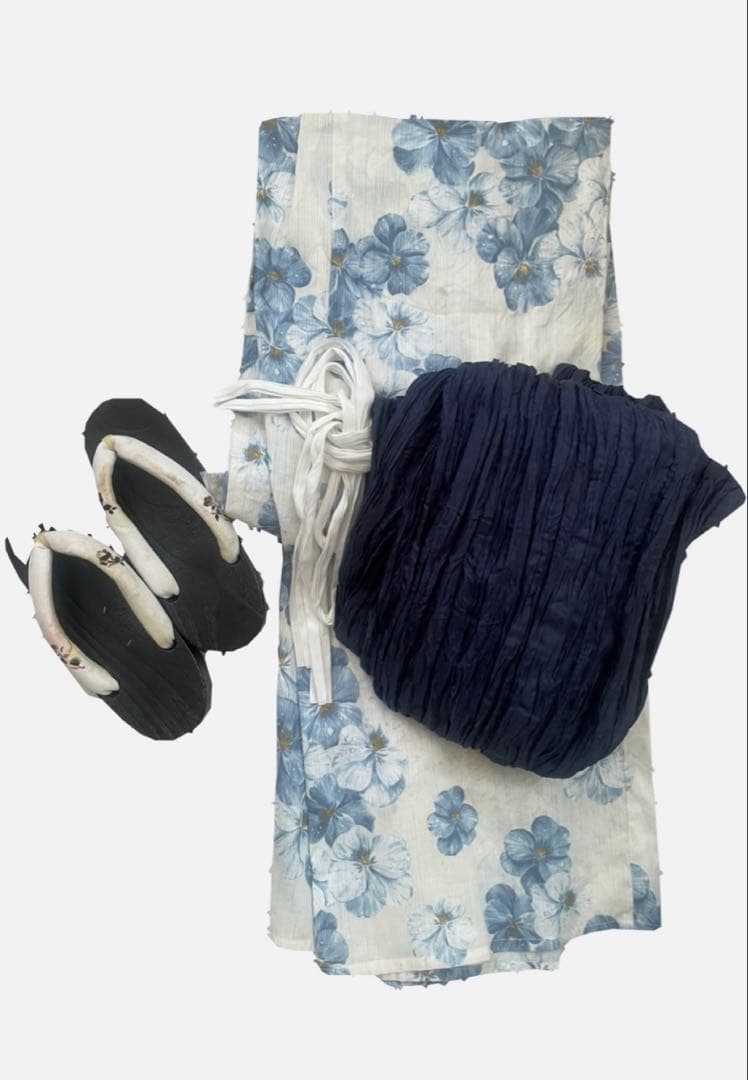 Dita 1人で着られる浴衣セット　ネイビー