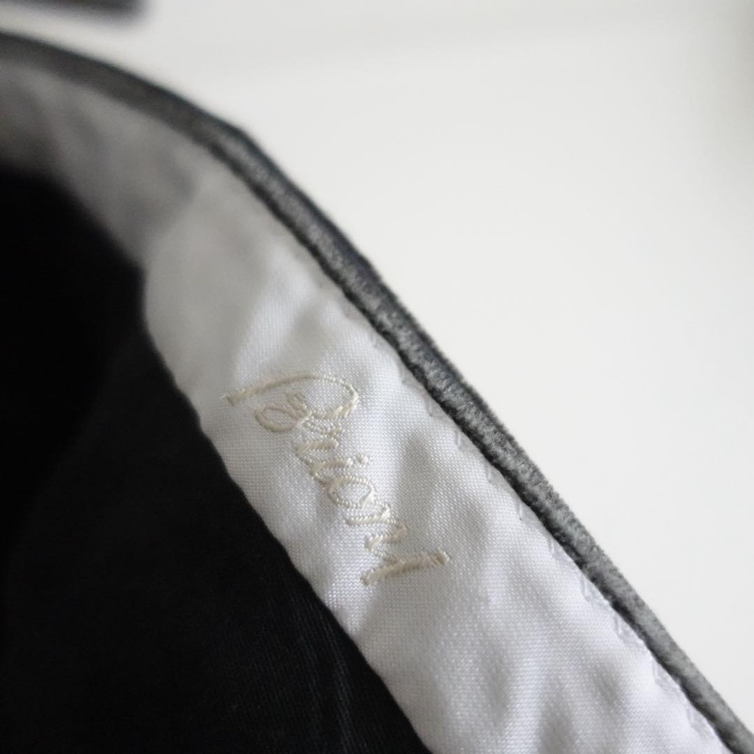 【イタリア製】Brioni コーデュロイ　セミワイドトラウザーズ　ブラック