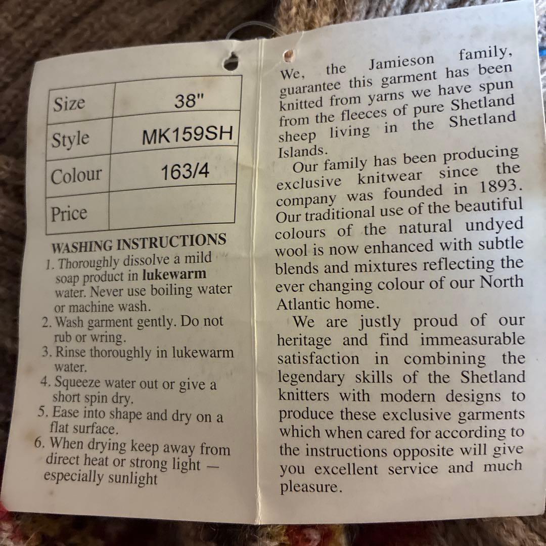 Jamieson's フェアアイル柄カーディガン　サイズ38