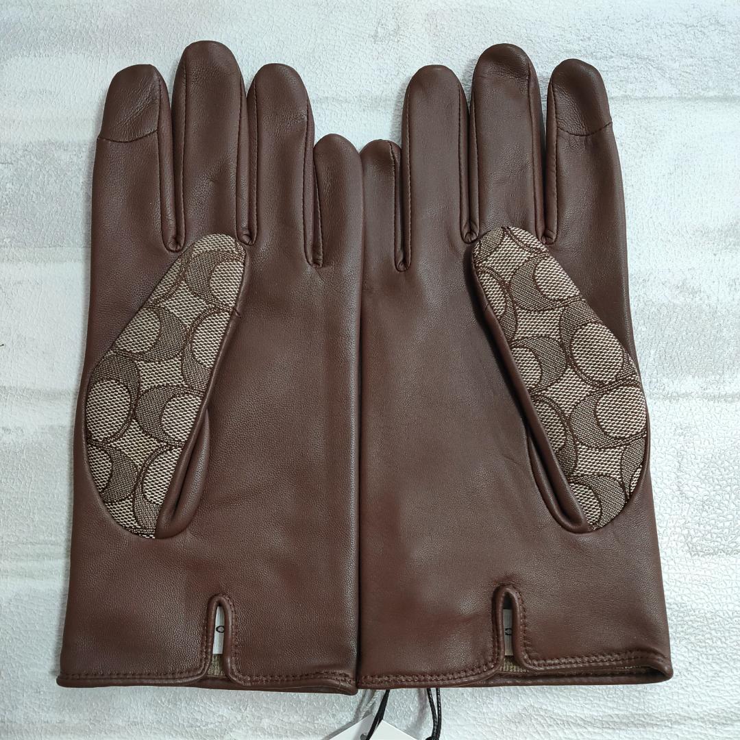 COACH コーチ レザー グローブ 手袋 レディース 7 1/2 スマホ対応