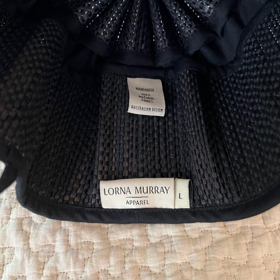 Lorna Murray 黒 麦わら帽子 Lサイズ