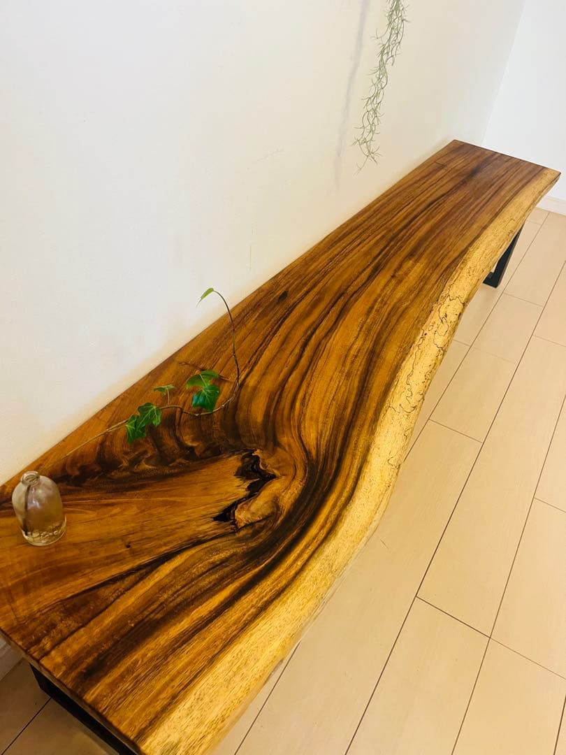 一枚板テーブル　カウンター　テレビ台　モンキーポッド　ローテーブル