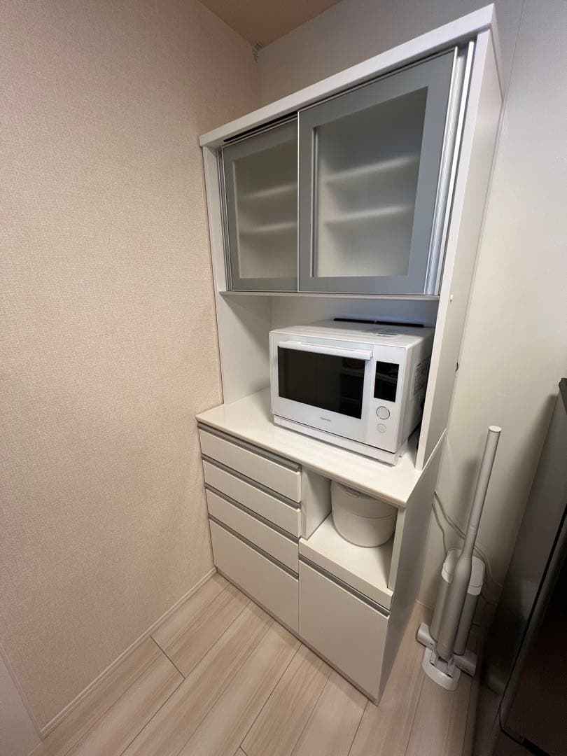 [幅90cm] キッチンボード レジューム90AG-S WH/90QH-R WH