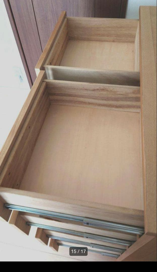 スヌ　美品 無印良品 脚付き木製チェスト4段