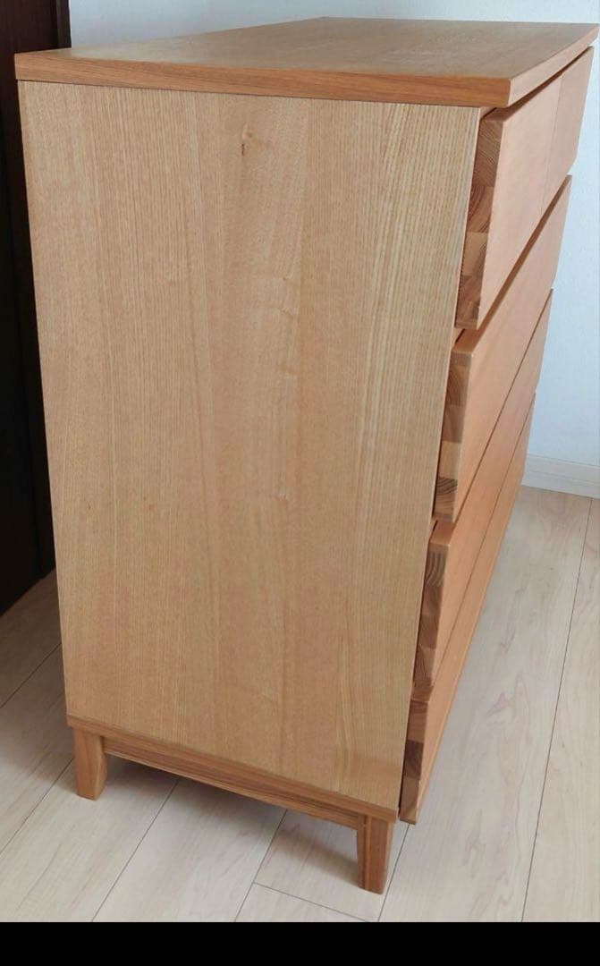 スヌ　美品 無印良品 脚付き木製チェスト4段