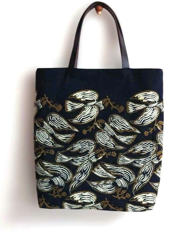 ミナペルホネン　両面followingday マチ有りトートバッグ