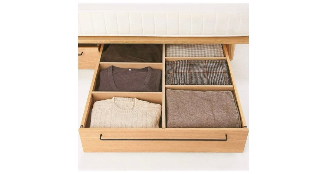 無印良品　ベッド下収納　大　オーク材　未使用品 2個セット　ふた2個付き