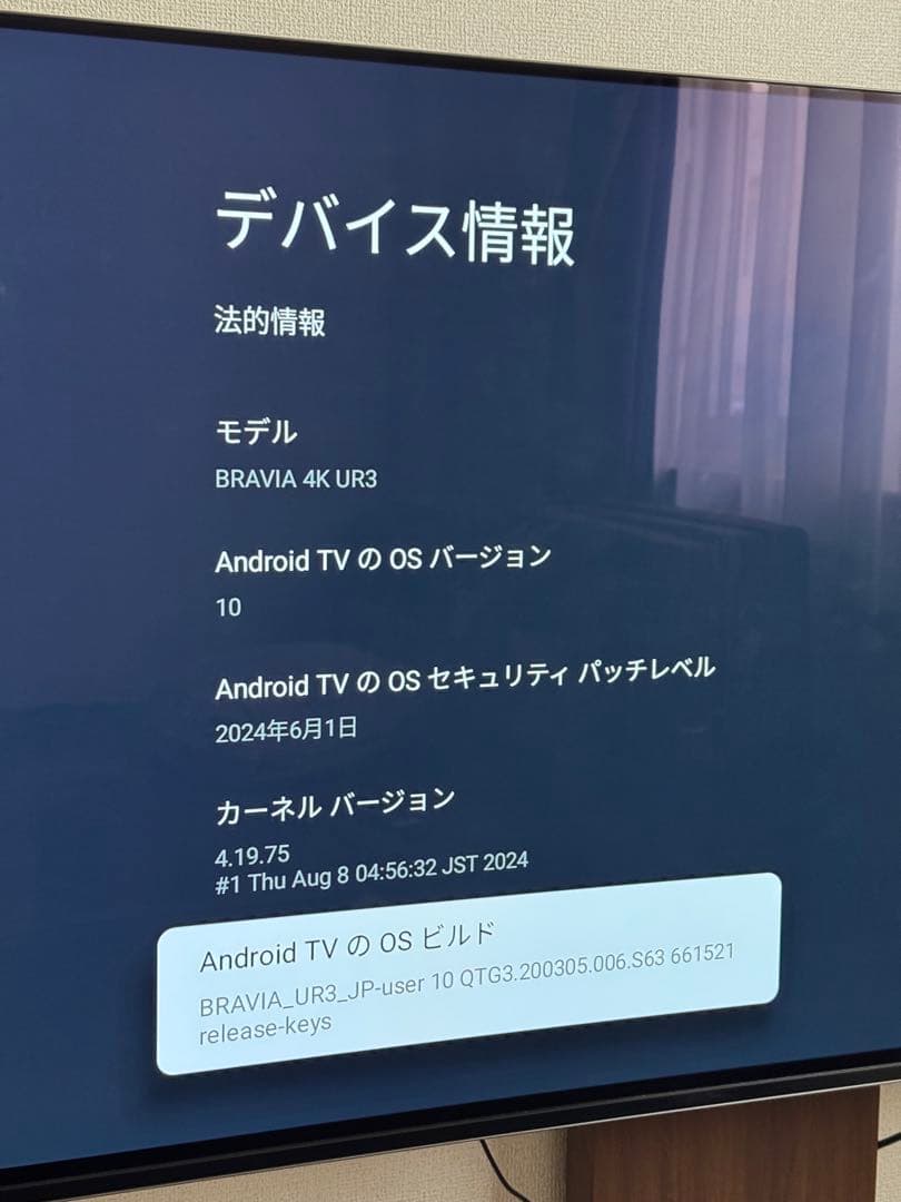 SONY 4K48型　KJ-48A9S有機EL 2020年式　スタンド付き