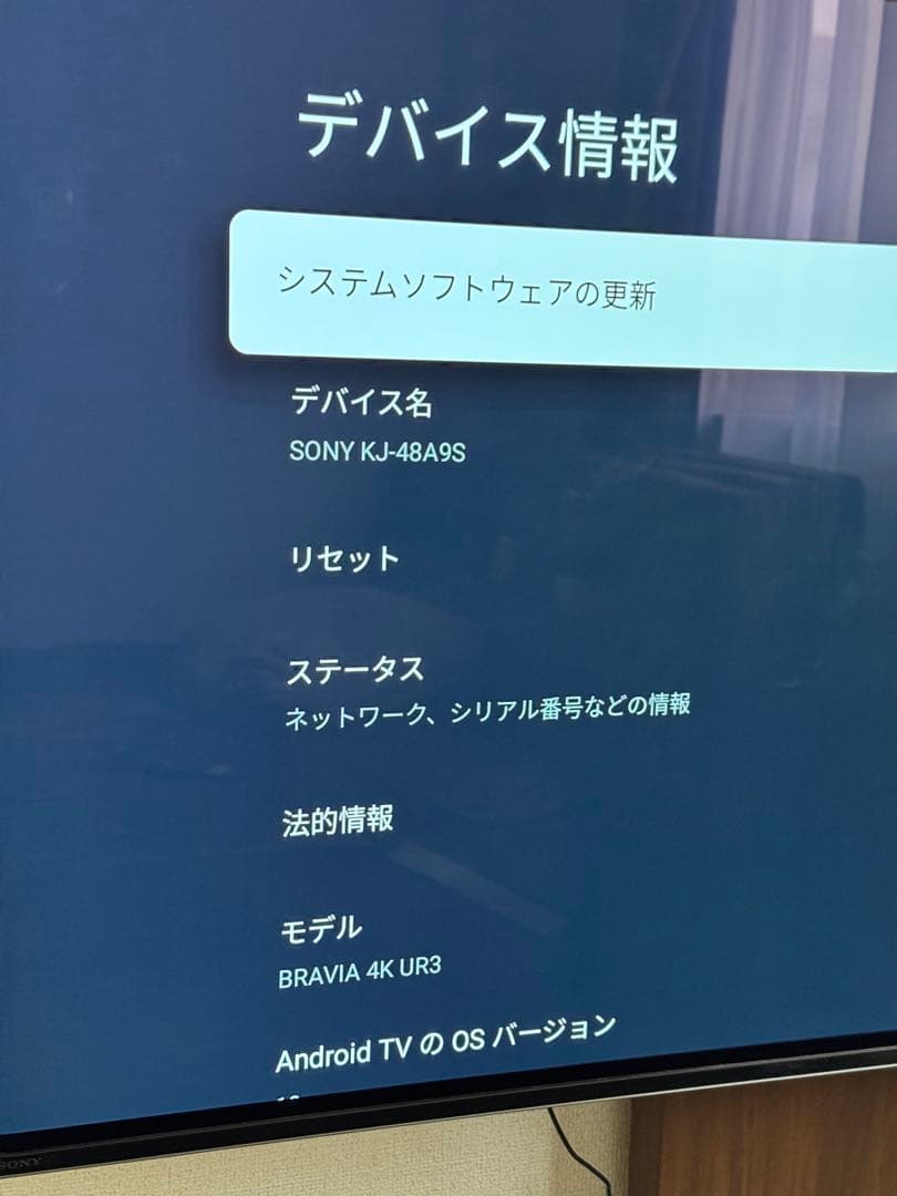 SONY 4K48型　KJ-48A9S有機EL 2020年式　スタンド付き