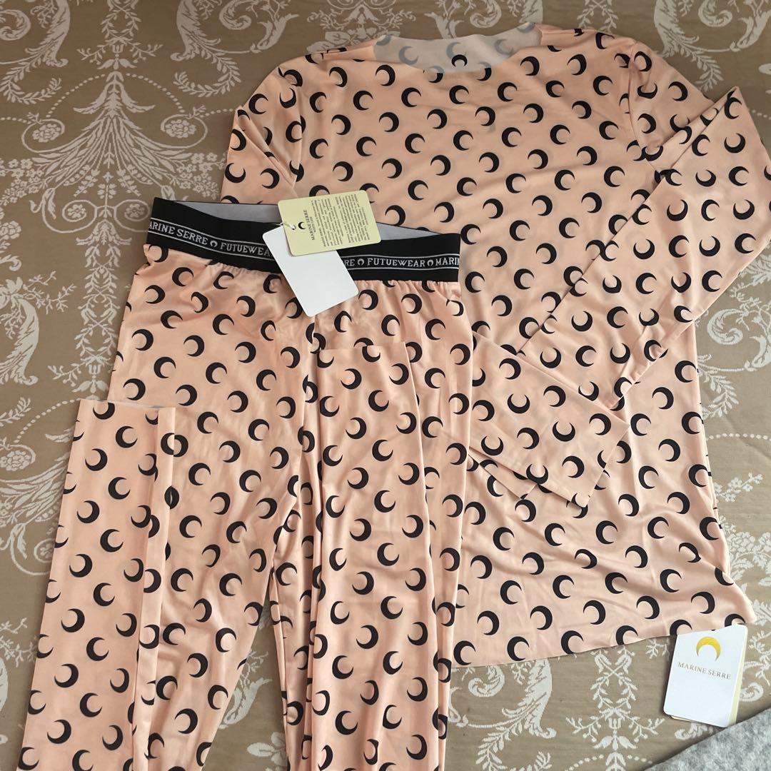 MARINESERRE ムーントップス&レギンスセットピンクベージュ Mサイズ