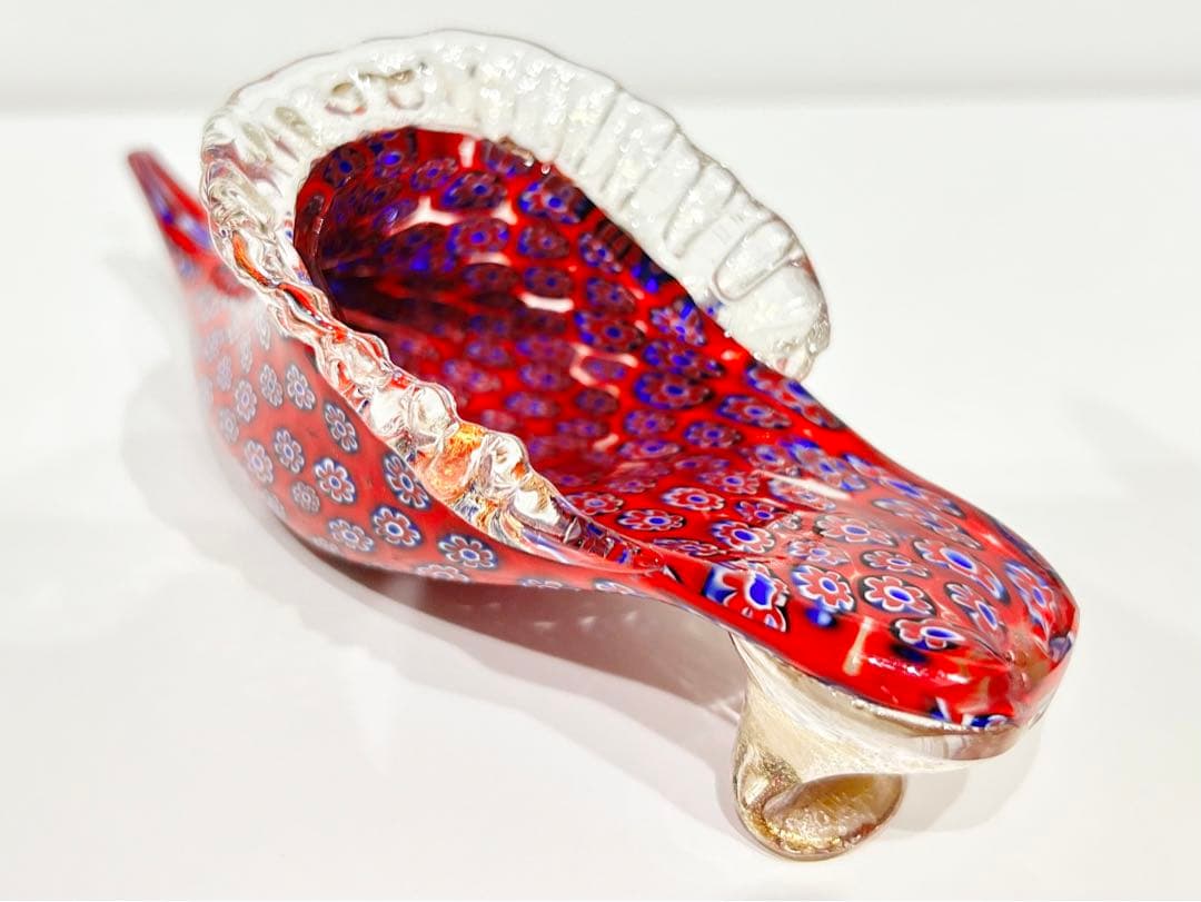 レトロポップ ベネチアンガラス ムラーノ ミルフィオリ 靴 花 ペーパーウエスト