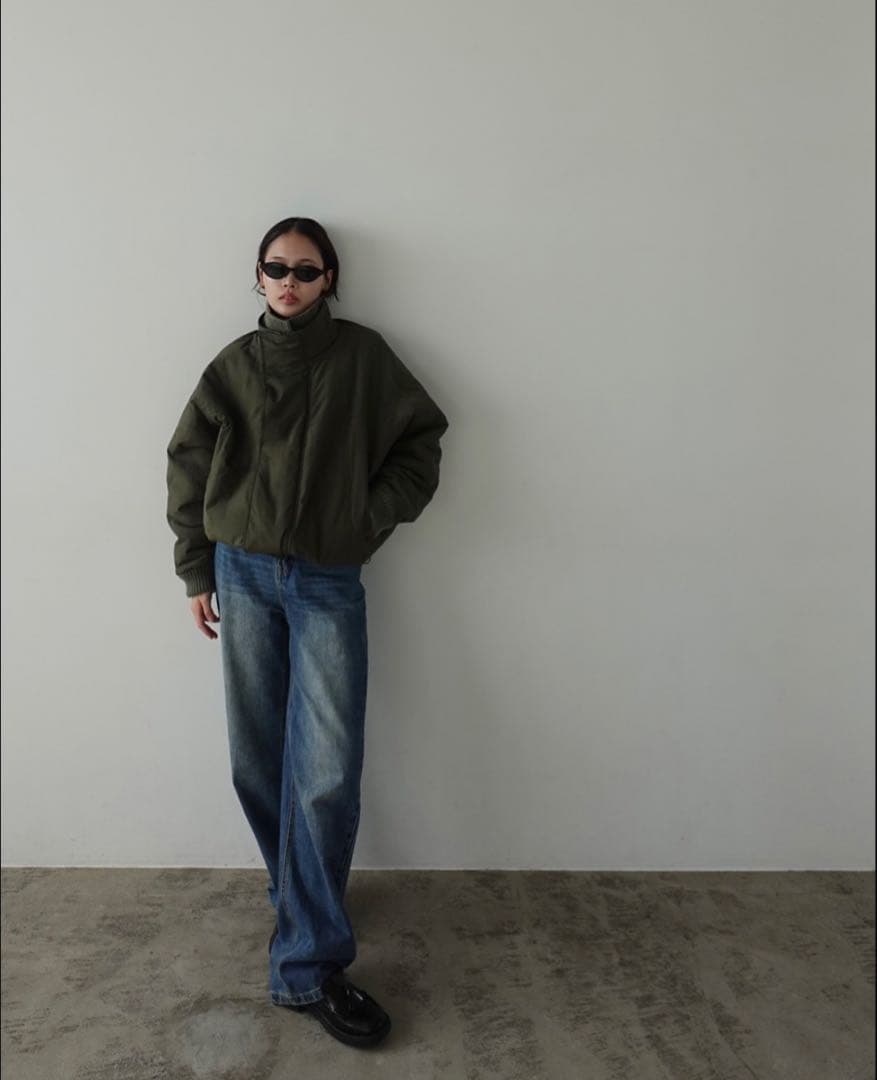 【mizoyayayoiコラボ】美品リブニットカラー中綿ジャケット