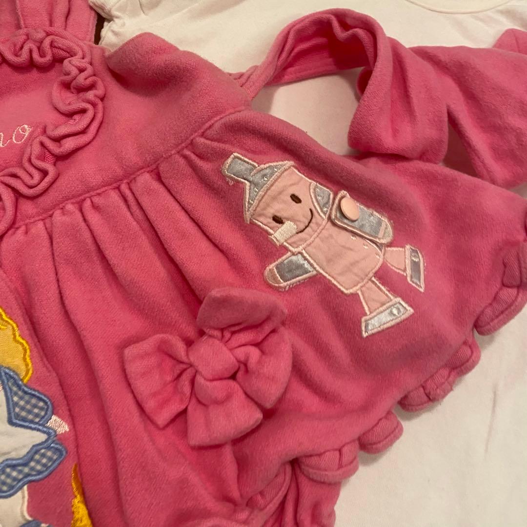 希少　メゾピアノピンクワンピースロンパース白半袖ブラウス　セット