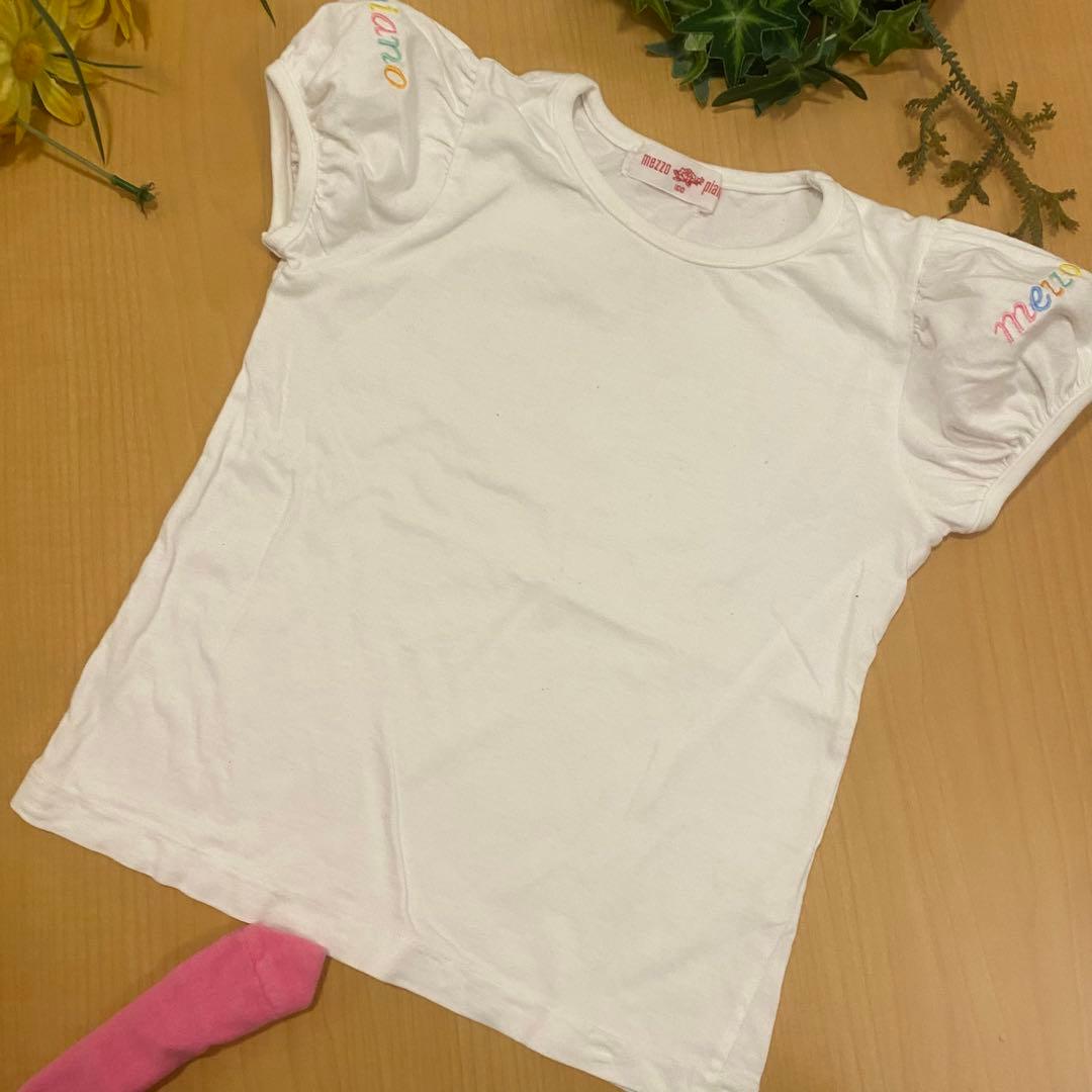 希少　メゾピアノピンクワンピースロンパース白半袖ブラウス　セット