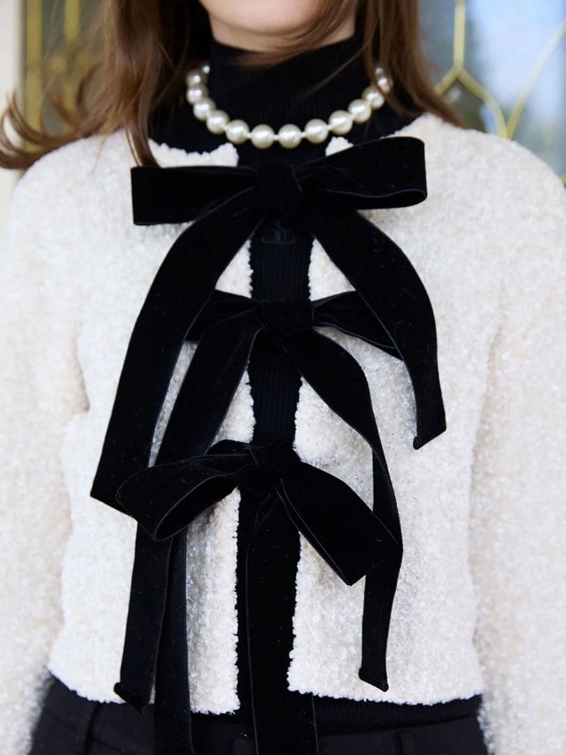 eimyistoire/2025AW/ベロアリボンカーディガン