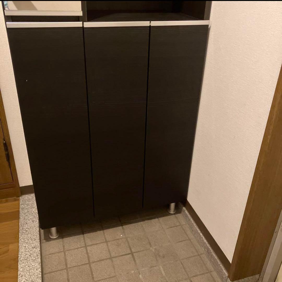 k*マ様 【5月中旬まで出品】ダークブラウン シューズラック ミラー付き