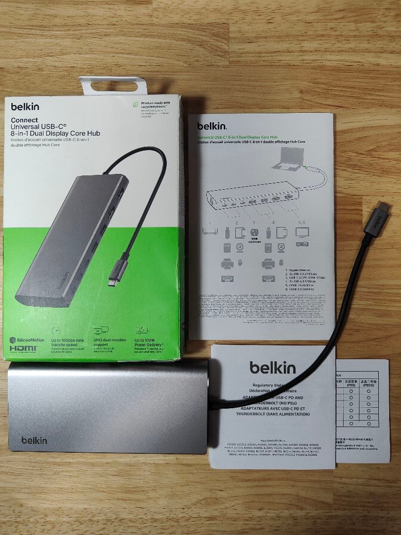 Belkin 8-in-1 USBハブ INC015btSGY-CZ