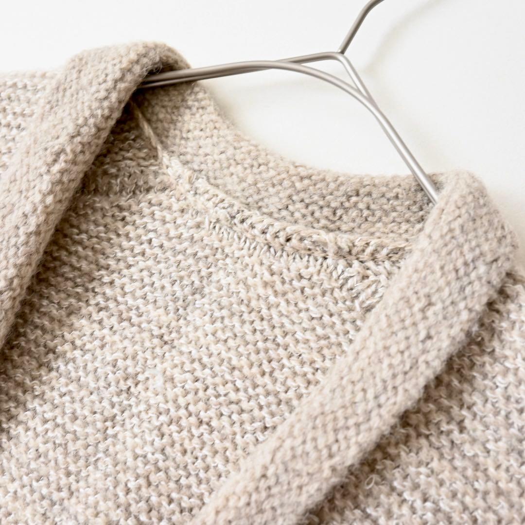 中川政七商店 コクーン ウール ニットベストカーディガン へちま襟