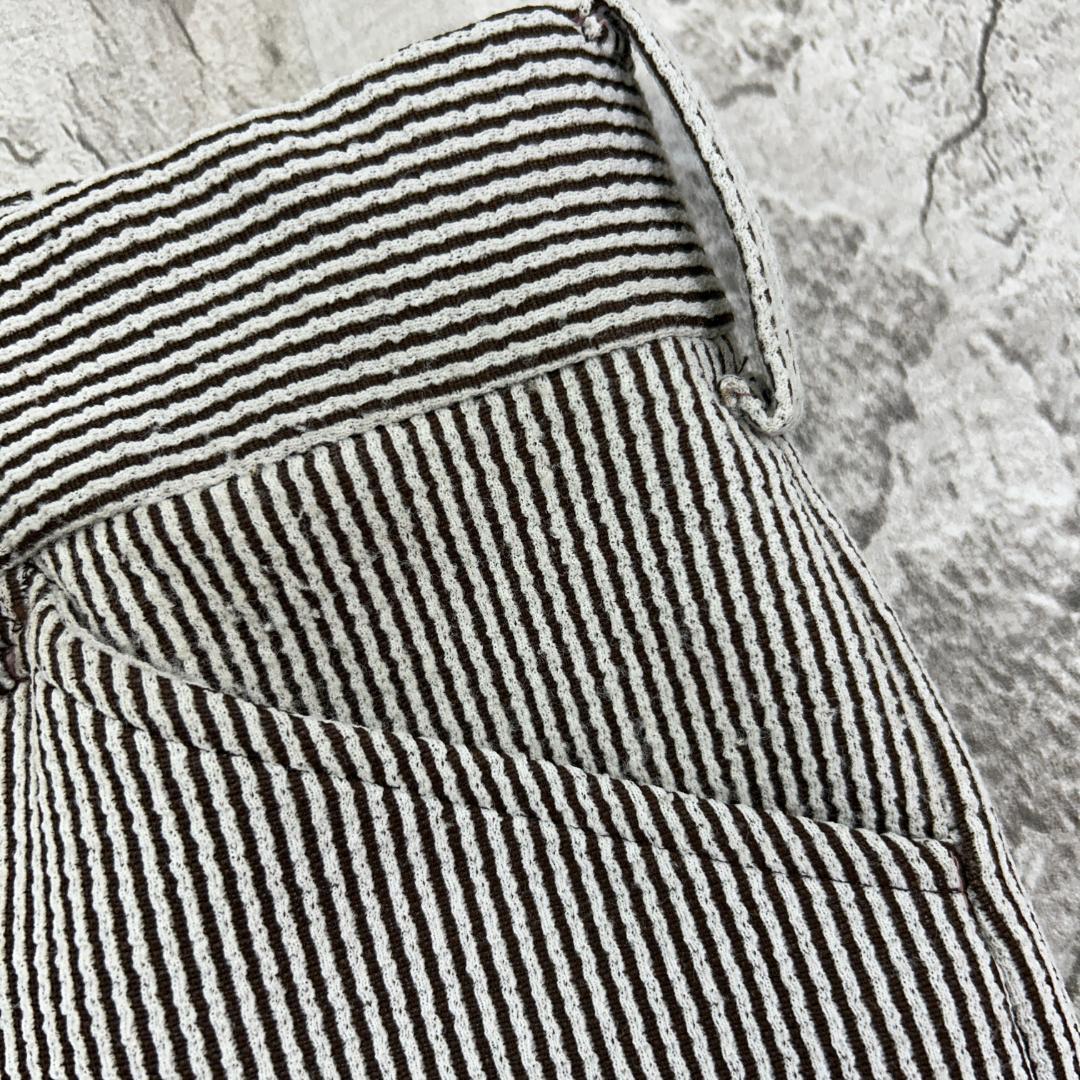 ご*す様 70s　zayre　ストライプ　スラックス　古着　ブラウン　ホワイト