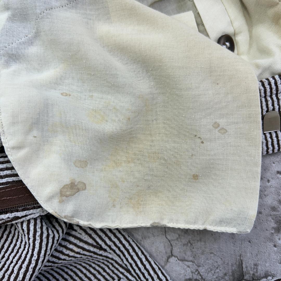 ご*す様 70s　zayre　ストライプ　スラックス　古着　ブラウン　ホワイト