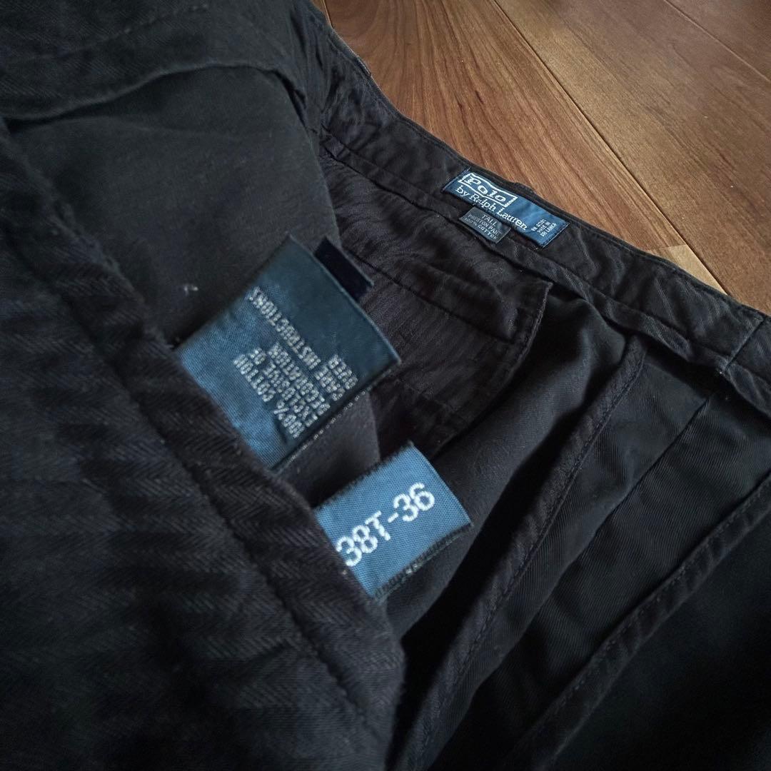 ⭐️使用感の少ない美品90s⭐️ポロ ラルフローレン チノパン 黒 38T/36