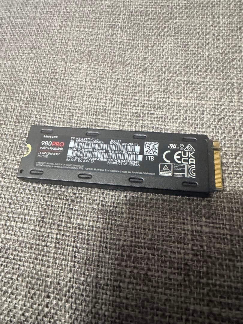 外付けハードディスク・ドライブ Samsung M.2 SSD 980 PRO 1TB