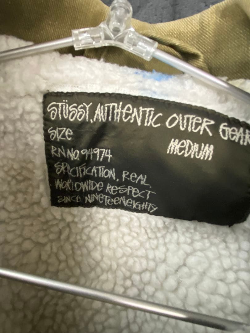 Stüssy ミリタリージャケット M カーキ　裏ボア