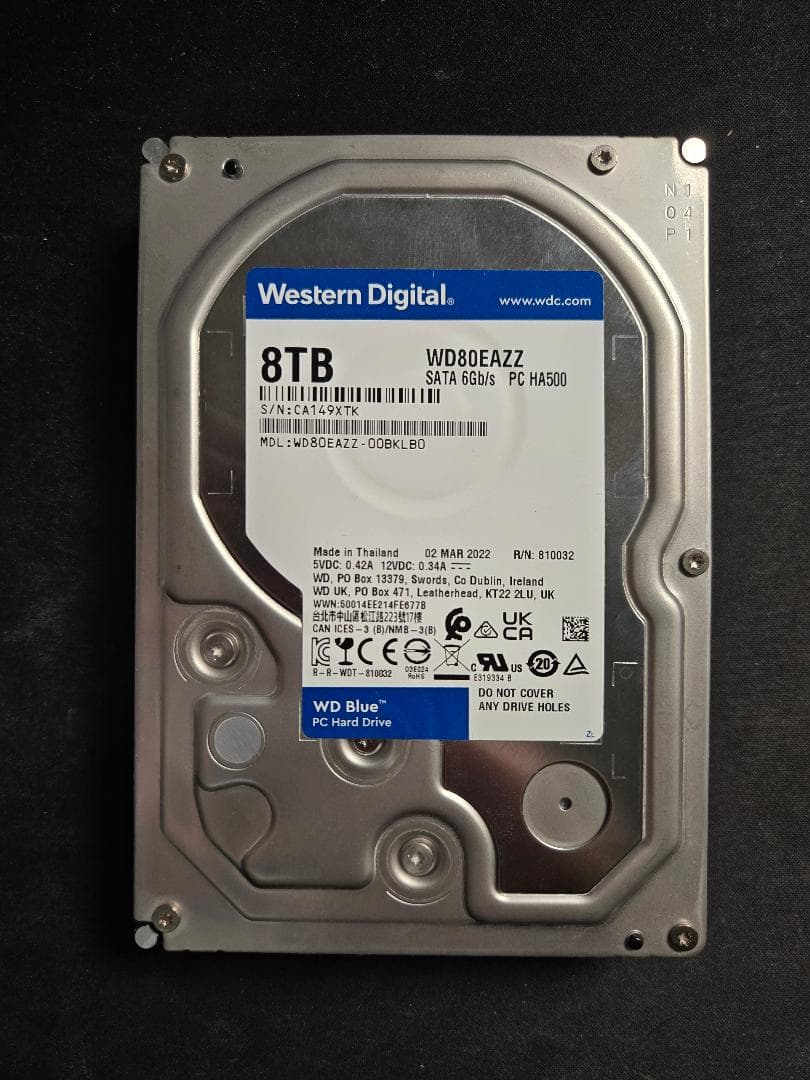 WD 8TB HDD 3.5インチ (WD80EAZZ)