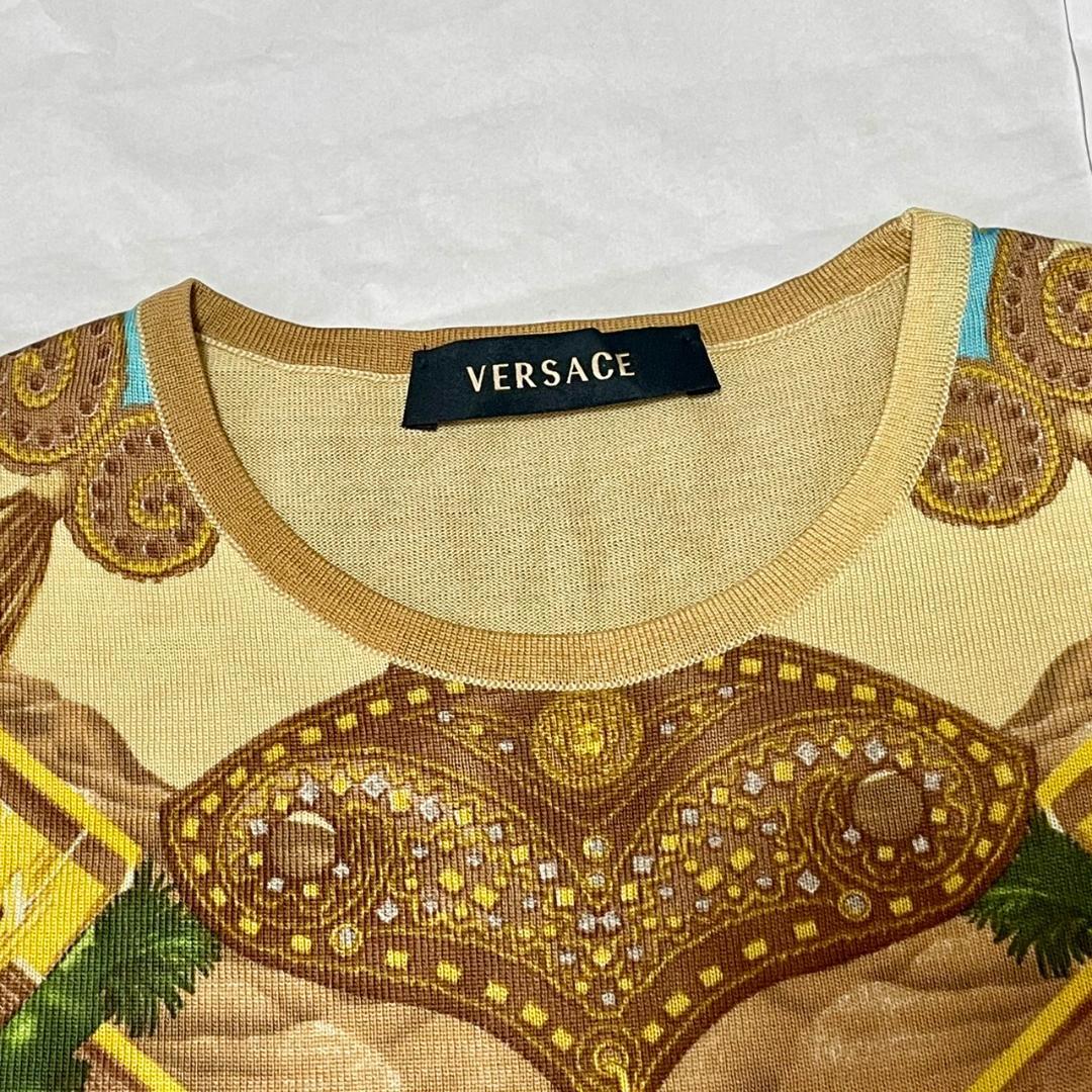 VERSACE ヴェルサーチェ プリント Vネック Tシャツ 38/M相当