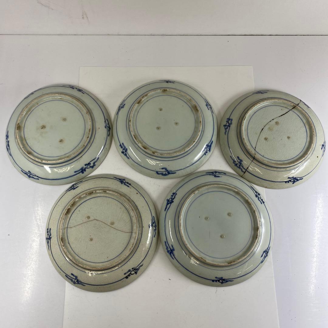 古伊万里　七寸皿19点　木箱付　東Y7-0220①タエチ