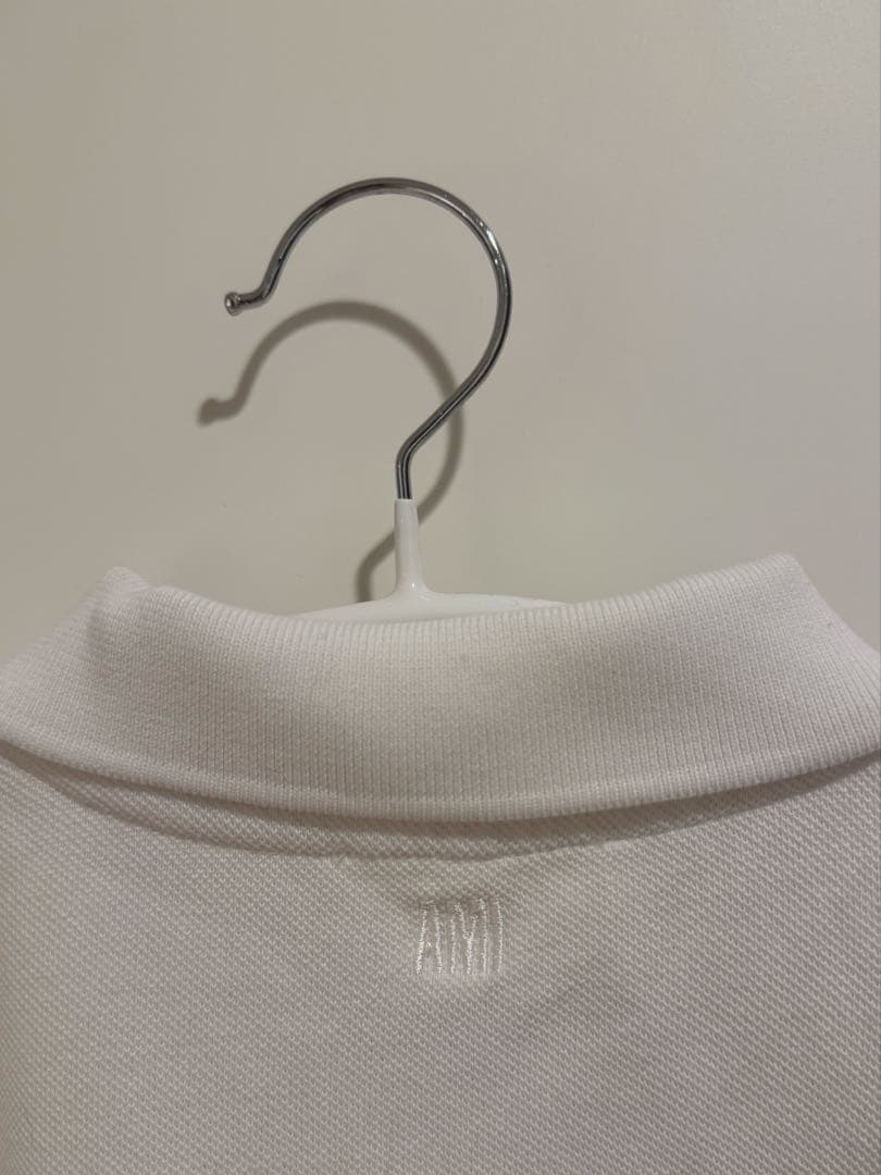 AMI PARIS アミパリス　ポロシャツ オーガニックコットンピケ　白