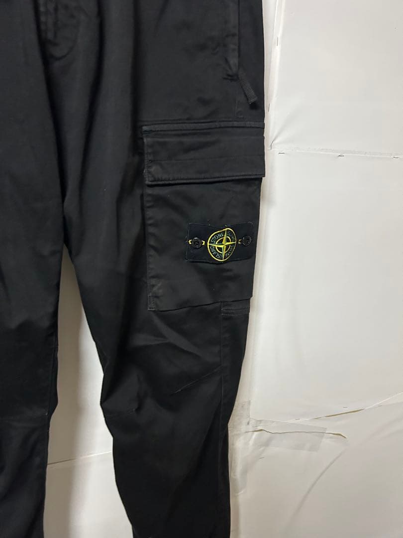 stone  ストーンアイランド　カーゴパンツ　ブラック　リブ付き