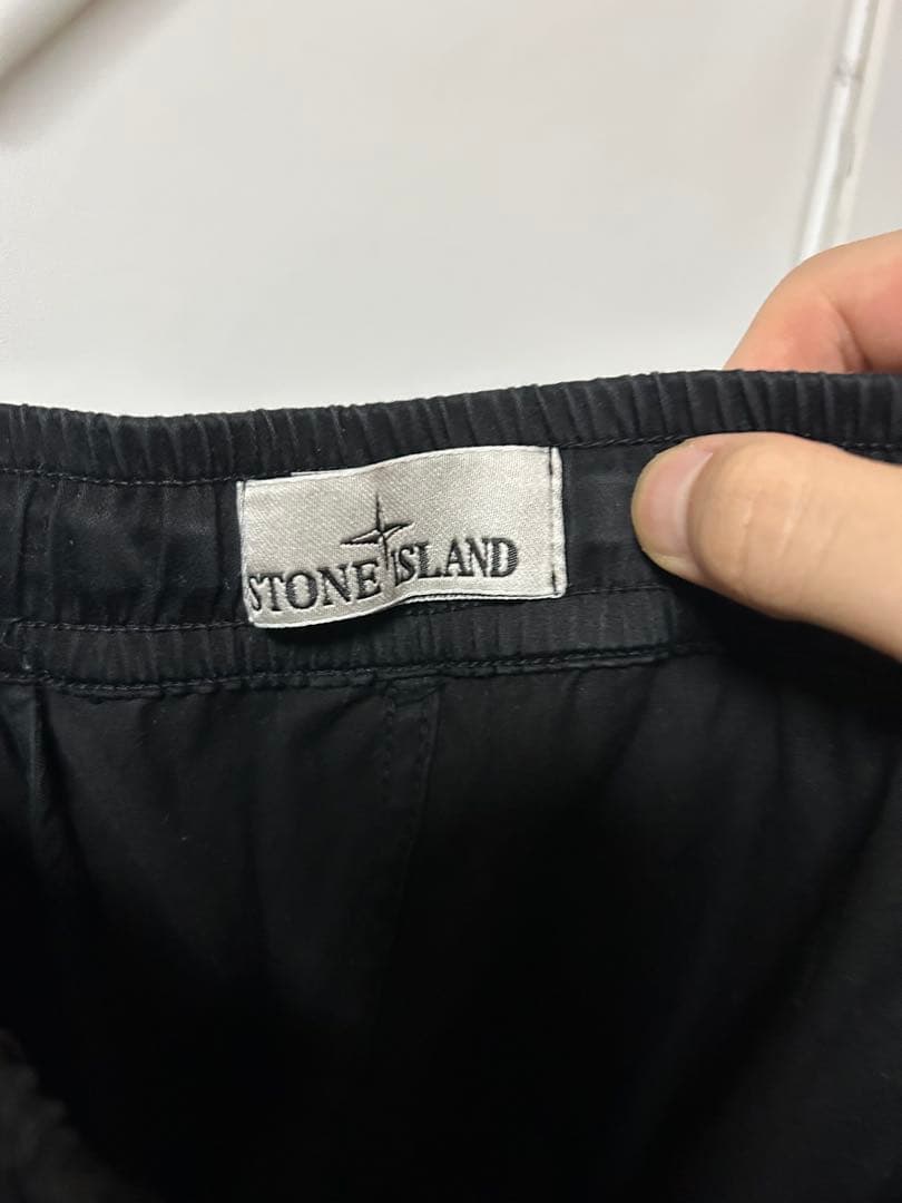 stone  ストーンアイランド　カーゴパンツ　ブラック　リブ付き