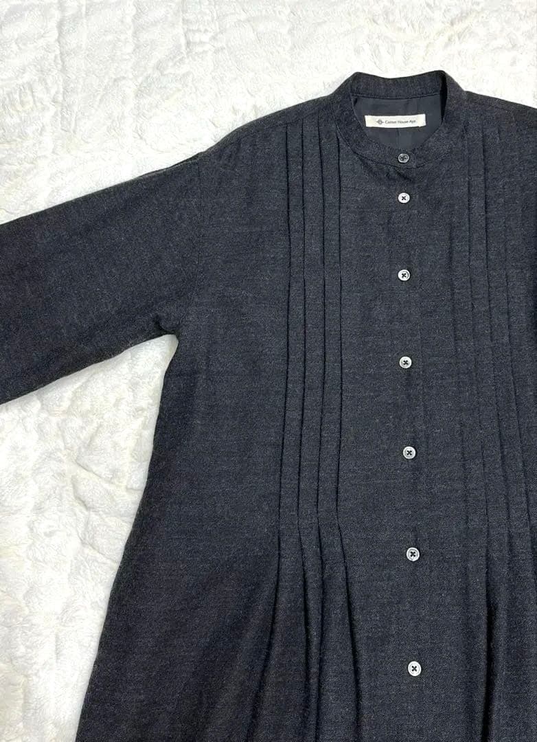 コットンハウスアヤ ウールワンピース ゆったり ピンタック 美品